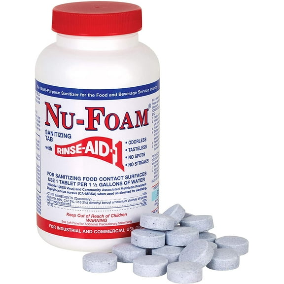 Glissen Chemical Nu-Foam EPA-Approved Multi-Purpose Sanitizing Tablets, 100 Count