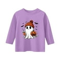 thumbnail image 4 of YunPes Children's Girls' Casual Halloween 2D Printed Round Neck Three Quarter Sleeve T Shirt Top Monogram Top, 4 of 4