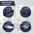 thumbnail image 2 of ijuicy 2-in-1 Pull Out Sofa Bed Full Size, Velvet Loveseat Sleeper Sofa with Folding Mattress, Pull Out Couch Bed for Small Spaces, Sleeper Sofa for Living Room/Apartment/Office- Blue, 2 of 6