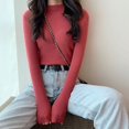 thumbnail image 1 of Suéter de mujer otoño e invierno de manga larga de cuello medio, ropa interior ajustada de estilo coreano, camisa de fondo, suéter de cuello alto medio, 1 of 5