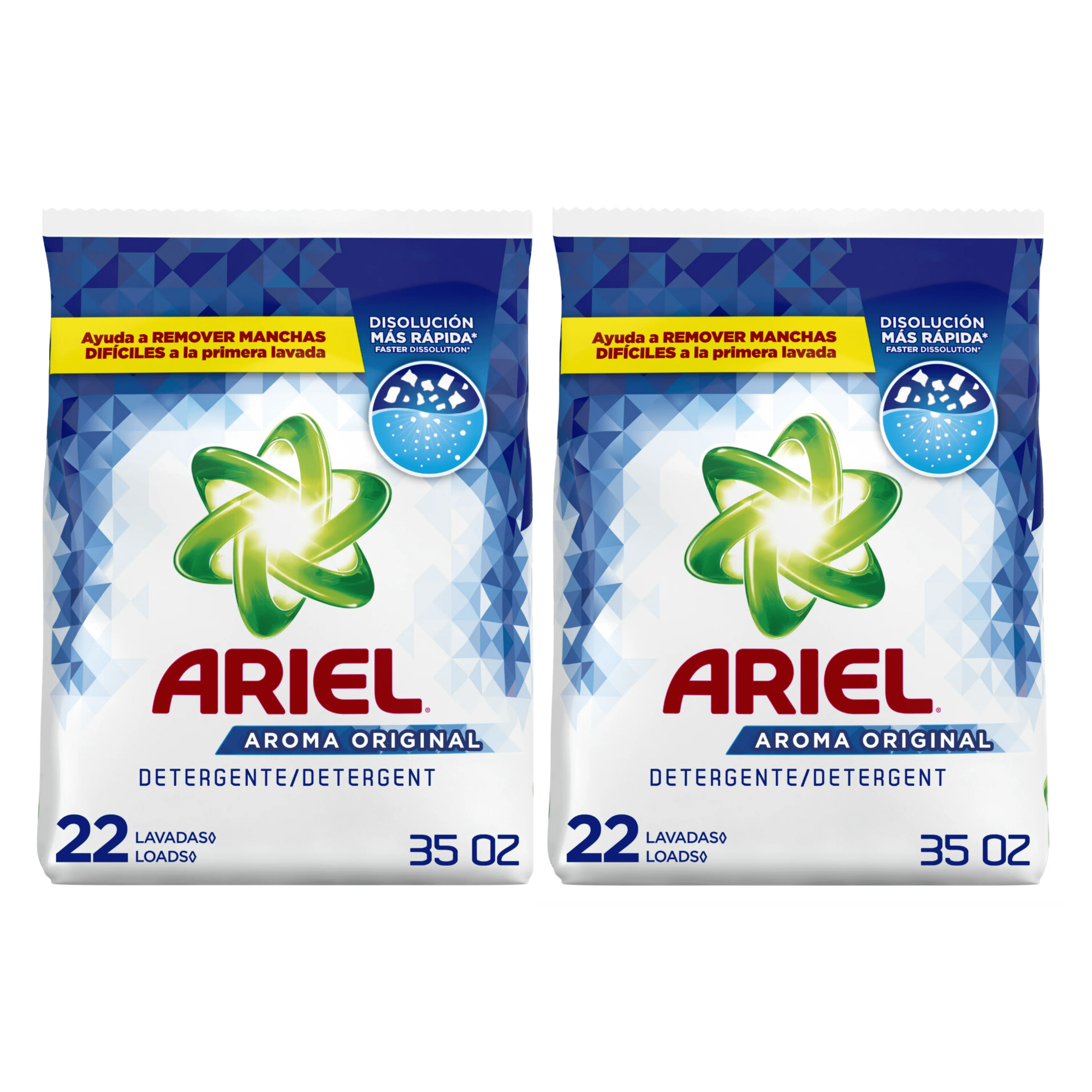 Ariel Laundry Detergent Powder, Original, 22 Loads (35 oz., Pack of 2)