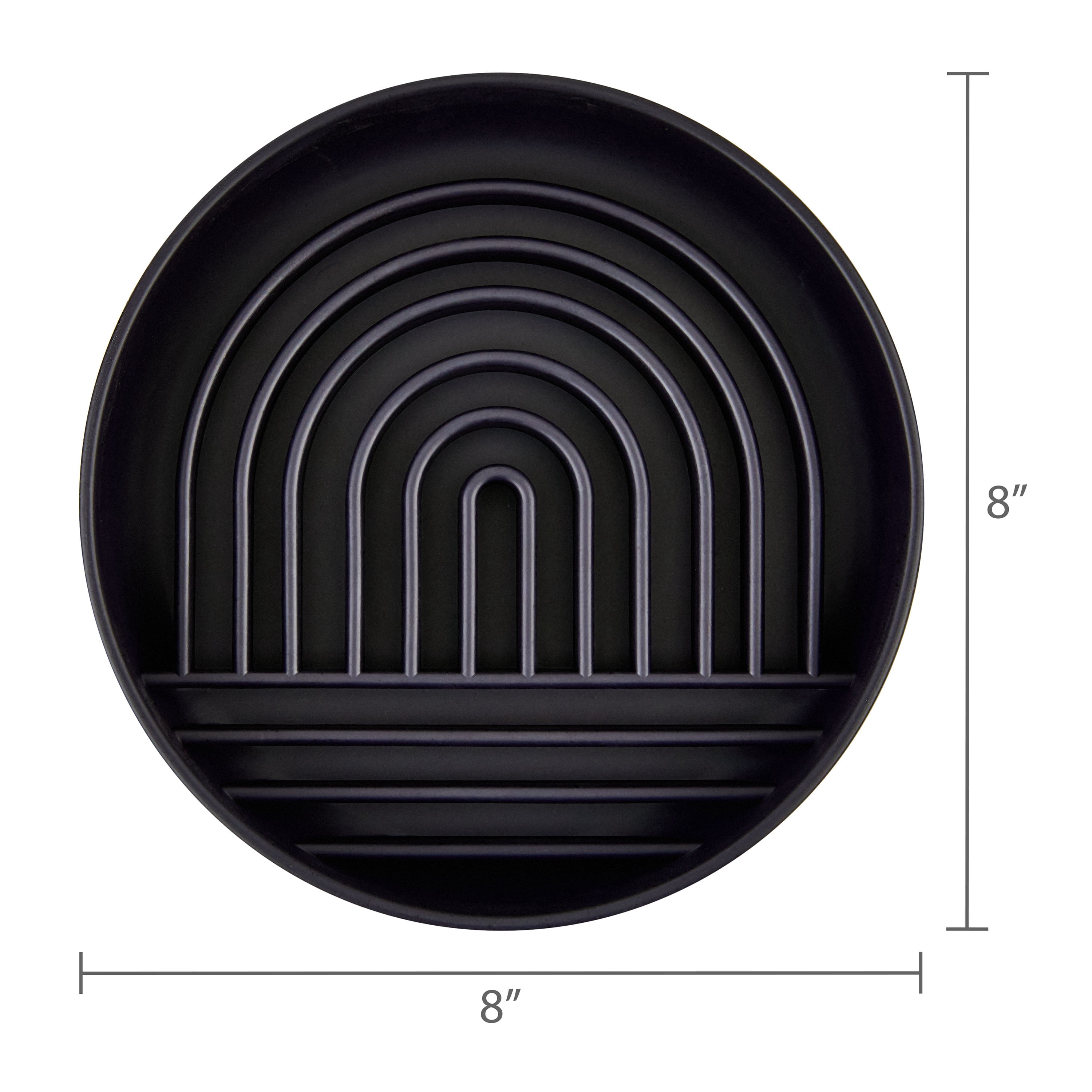 Vibrant Life Silicone Slow Feeder Bowl for Pets, Black Rainbow