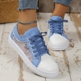 thumbnail image 5 of Sopiago Cute Sneakers Women's Platform Casual Lace Up Sneakers, Wide Width Available Blue,37, 5 of 6