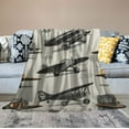 thumbnail image 2 of ONETECH  Aircraft Sign Throw Blanket Set of Vintage Airplanes Icons Decorative Soft Warm Cozy Flannel Plush Throws Blankets for Bedding Sofa Couch, 2 of 6