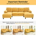 thumbnail image 5 of Villeston U-shaped Sectional Sofa 103.5" Chenille Fabric Couch with Dual Chaise Lounges, Storage Pockets and Armrest Pillows for Living Room, Yellow, 5 of 7