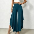 thumbnail image 6 of Karymi Shorts for Women High Waist Ruffle Layered Flowy Wide Leg Pants, Solid Elastic Waist Asymmetrical Hem Palazzo Trousers, Elegant Party Vacation Wide Leg Pants Woman, 6 of 7