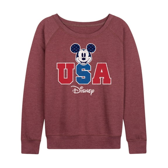 Disney - Americana - Mickey Usa - Women's Lightweight French Terry Long Sleeve Shirt
