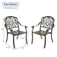 thumbnail image 3 of SOCIALCOMFY 2 Piece Outdoor Bistro Dining Chairs, Cast Aluminum Dining Chair Set, Patio Bistro Chairs for Balcony, Backyard, Garden, 3 of 7