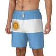 thumbnail image 5 of Men's 2 in 1 Swim Trunks with Compression Liner Flag Of Argentina Quick Dry Beach Shorts, 5 of 6