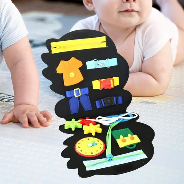 Tablero Ocupado Montessori Macarena Habilidades básicas Fieltro Multifuncional para preescolar Guardería Verde