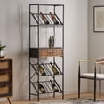 thumbnail image 3 of 71" Tall Wine Rack Freestanding Floor, Industrial Bar Cabinet w/Drawer, Glass Holder, and Wine Rack, 3 of 9