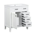 thumbnail image 6 of Bathroom Vanity 30" White - Freestanding Cabinet With Sink And Storage Shelf Solid Wood &, 6 of 6