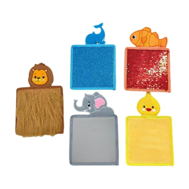 Siruishop 5Pcs Sensory Mats Sensory Pads Animal Textured Assorted Portable Tactile Sensory