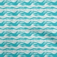 thumbnail image 1 of oneOone Cotton Poplin Turquoise Blue Fabric Asian Wave Dress Material Fabric Print Fabric By The Yard 56 Inch Wide, 1 of 4