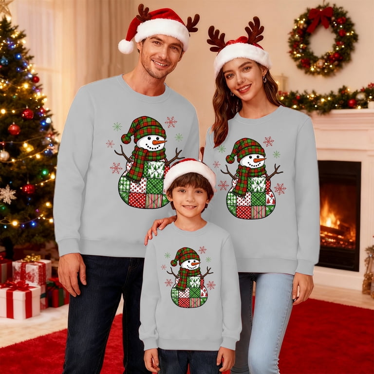 SUYIDA 2025 Family Christmas Outfits : Xmas Jumper O Neck Holiday Pullover  Top Fall Sweatshirt,Kids,6-7 Years - Walmart.com