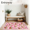 thumbnail image 3 of ODIKA 5'x7' Machine Washable Non-Slip Area Rug, Traditional Gingerbread Village Storybook Accent High Traffic Rug, Pink, 507517, 3 of 7