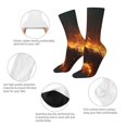thumbnail image 3 of Yiaed Cool Fire Man Print Great elasticity Crew Socks Sports socks for Men and Women, 3 of 5