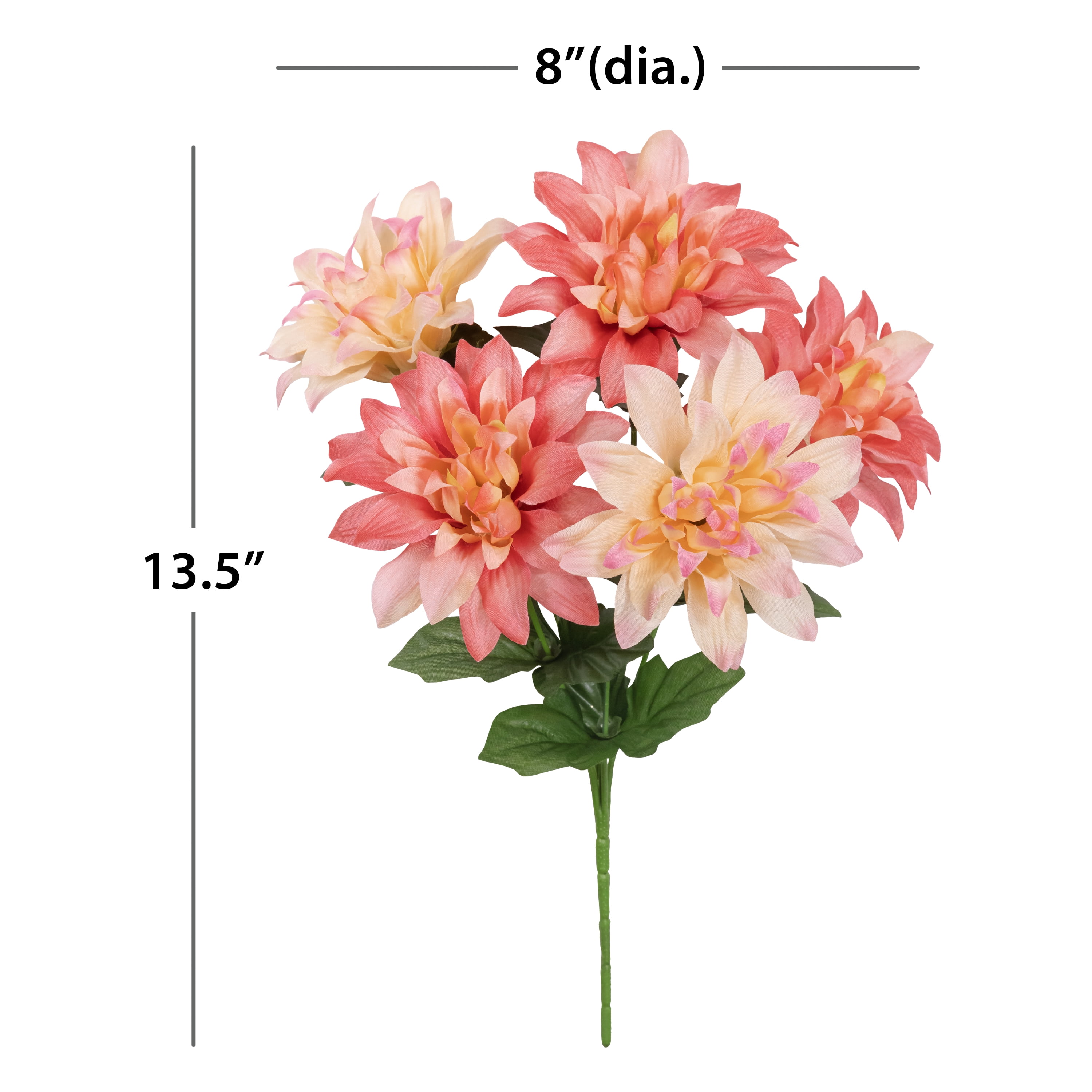 13" Artificial Silk Pink Dahlia Spring Pick, for Indoor Use, by Mainstays