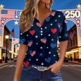 thumbnail image 2 of CONZONE 4Th Of July Womens T-Shirts Short Sleeve Independence Day T Shirts for Women Casual V Neck Patriotic America Flag Graphic Lightweight Tees Soft Cozy Tops, 2 of 4