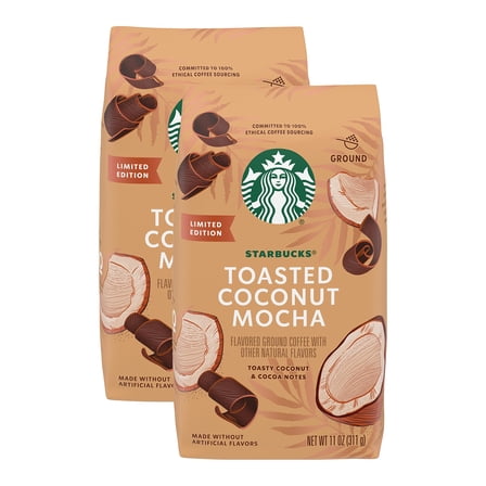 Starbucks Flavored Ground Coffee (Toasted Coconut Mocha, 11 Oz (Pack Of 2)