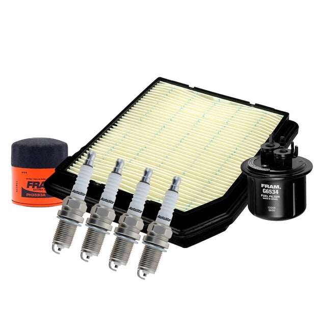 Kit De Bujías Doble Platino, Filtro De Aire, Filtro De Aceite Y Filtro De Combustible 7 PIEZAS Afinación Sin Aceite Compatible con Crx 1988 A 1991 Honda L4 1.5L