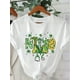 thumbnail image 2 of Camiseta informal de cuello redondo para mujer, con motivo del Día de San Patricio y agradecimiento a la enfermera, de manga corta, blanca, con estampado festivo de duende y trébol, de algodón ligero,, 2 of 8