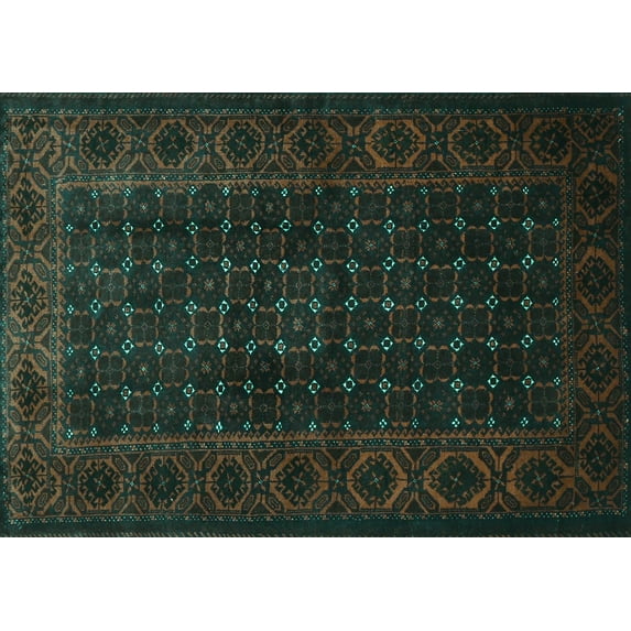 Ahgly Company Indoor Rectangle Persian Turquoise Blue Traditional Area Rugs, 2' x 3'