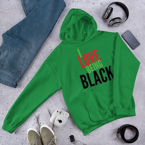 I love Being Black (Bold) Unisex Hooded Sweatshirt
