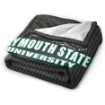 thumbnail image 2 of Plymouth A State University Logo Fleece Blanket, Very Soft Microfiber Flannel Blanket for Couch Warm and Cozy for All Seasons, Black, 2 of 6