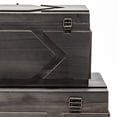 thumbnail image 3 of Set of Two Brown Detailed Wooden Boxes, 3 of 9