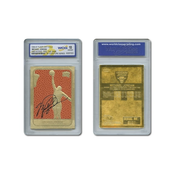 1996 Michael Jordan '86 Fleer Rookie Feel The Game NBA 23K Signature Gold Card - Graded GEM Mint 10