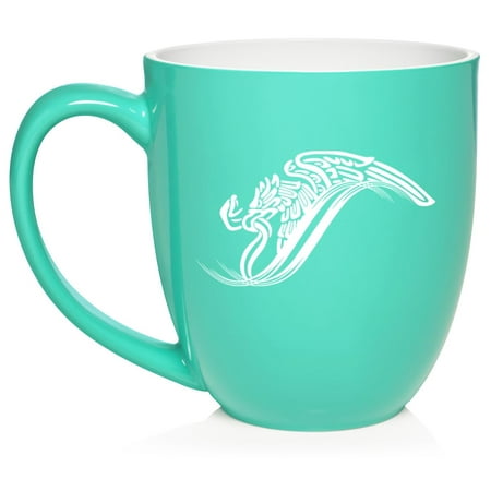 

Mexico Eagle Escudo AguilaCeramic Coffee Mug Tea Cup Gift for Her Him Friend Coworker Wife Husband (16oz Teal)
