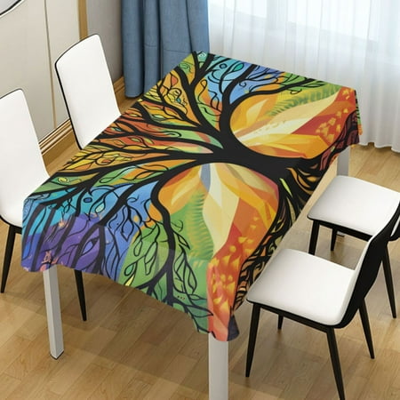 

ALAZA Illustration Tree Art Rectangle Tablecloth Tablecover Dinning Table Cloth 54 x54