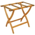 thumbnail image 3 of Wooden Mallet LR2-MOBRN Designer Curve Leg Luggage Rack in Medium Oak with Brown Webbing - 3.5 in., 3 of 7