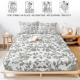 thumbnail image 5 of Full Size Fitted Sheet Set - Farmhouse Flowers 3 Piece Bedding Sets 16" Deep Pocket Fitted Sheet with 2 Pillowcases Pastoral Vintage Leaf Spring Summer Brushed Microfiber Hotel Luxury Bed Sheets, 5 of 9