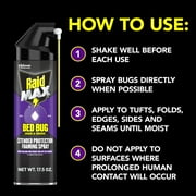 (2 pack) Raid Max Bed Bug & Flea Foaming Spray, 8 Week Residual Protection Bed Bug Control, 17.5 oz