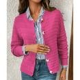 thumbnail image 3 of Defitshape Women's Cable Knitted Cardigan Sweater Casual Cardigan Autumn Knit Elastic Cuffs Elasthane Comfy Cardigan Sweaters Rose X-Large, 3 of 5