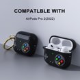 thumbnail image 3 of Funda de silicona con dibujos animados 3D para AirPods Pro 2, estuche de auriculares con bolígrafo de limpieza y gancho, consola de juegos retro creativa, 3 of 5