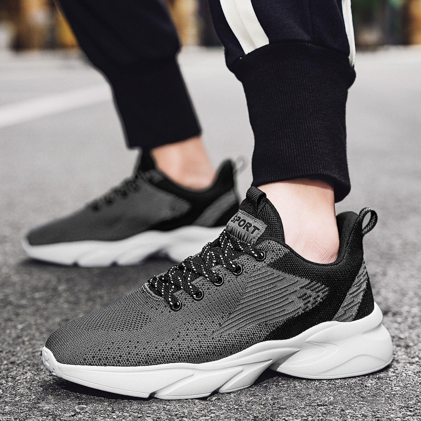 adviicd Tennis Shoes Men Men S Running Shoes Lightweight Breathable Walking Shoes Fashion Sneakers Black 46