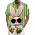 thumbnail image 4 of Mens Easter Day T Shirts Button Down Short Sleeve Fun Tops Bunny Printed Spring Casual Tees, 4 of 4
