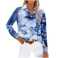 thumbnail image 6 of Fewfanhot Long Sleeve Tops for Women Button Down Shirts for Women Dressy Floral Printed Long Sleeve Blouse Business Casual Work Tops, 6 of 7