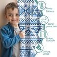 thumbnail image 3 of Blackout Kids Curtains,Boho Blue Geometric Ethnic Pattern Childrens Insulated Curtains Set Of 2,Bedroom Essentials,Toddler Room Decor 42x54in(106x137cm), 3 of 5