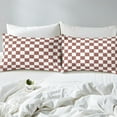 thumbnail image 4 of Erosebridal Buffalo Square Sheet Set Twin,Brown White Bedding Sets Twin Size,Geometric Decoration,Breathable,3pcs, 4 of 7