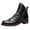 Black, variant on Men's Retro Leather Chelsea Boots Side Zipper Ankle Boots Slip On Low Heel Business Casual Chukka Dress Boots (Black, 11)