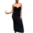 thumbnail image 4 of Txlixc Vestido de mujer de corte cruzado de color sólido Txlixc moda, 4 of 7
