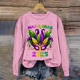 thumbnail image 2 of Tweang Mardi Gras Clothing Mardi Gras Sweatshirt for Women Waffle Sweatshirt Women Mardi Gras Outfit for Women Long Workout Tops for Women Oversized Sweatshirt Pink S, 2 of 4