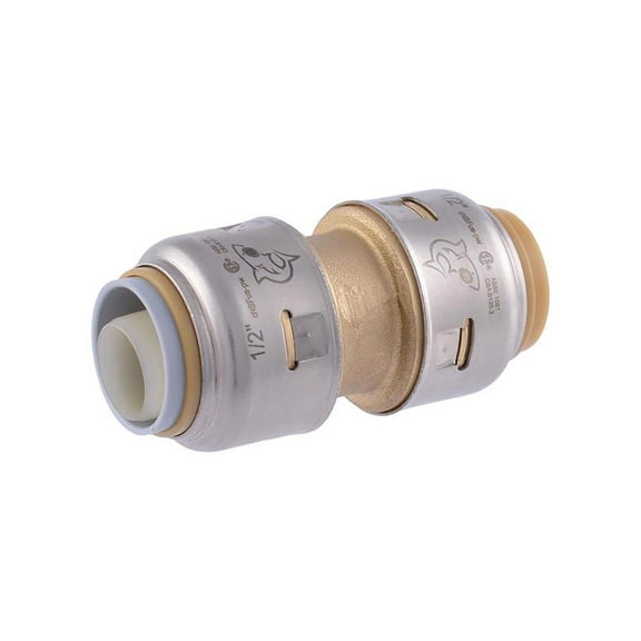 SharkBite 1/2 in. Push x 1/2 in. Dia. Push Brass Coupling