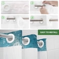 thumbnail image 6 of Coastal Octopus No Hook Shower Curtain with Snap in Liner, Vintage Teal Nautical Beach Botanical Double-Layer Waterproof Fabric Shower Curtains for Bathroom Hotel Bathtub, Mesh Top 48"x72", 6 of 9