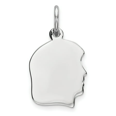 Engraveable Boy Charm - Sterling Silver Engraveable Girl Disc Charm Polish on Front/Back