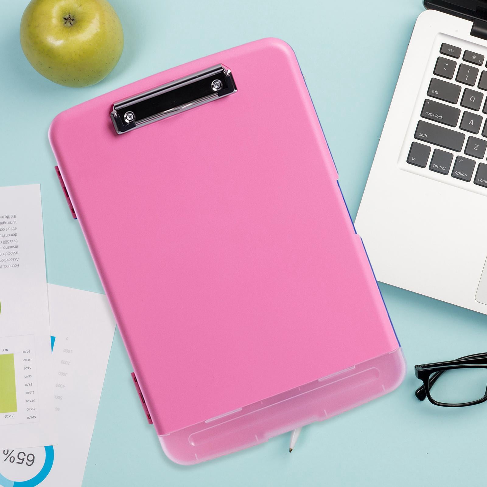 SunniMix Clipboard with Storage Folder with Pen Holder, Dustproof, High Capacity, Nursing pink